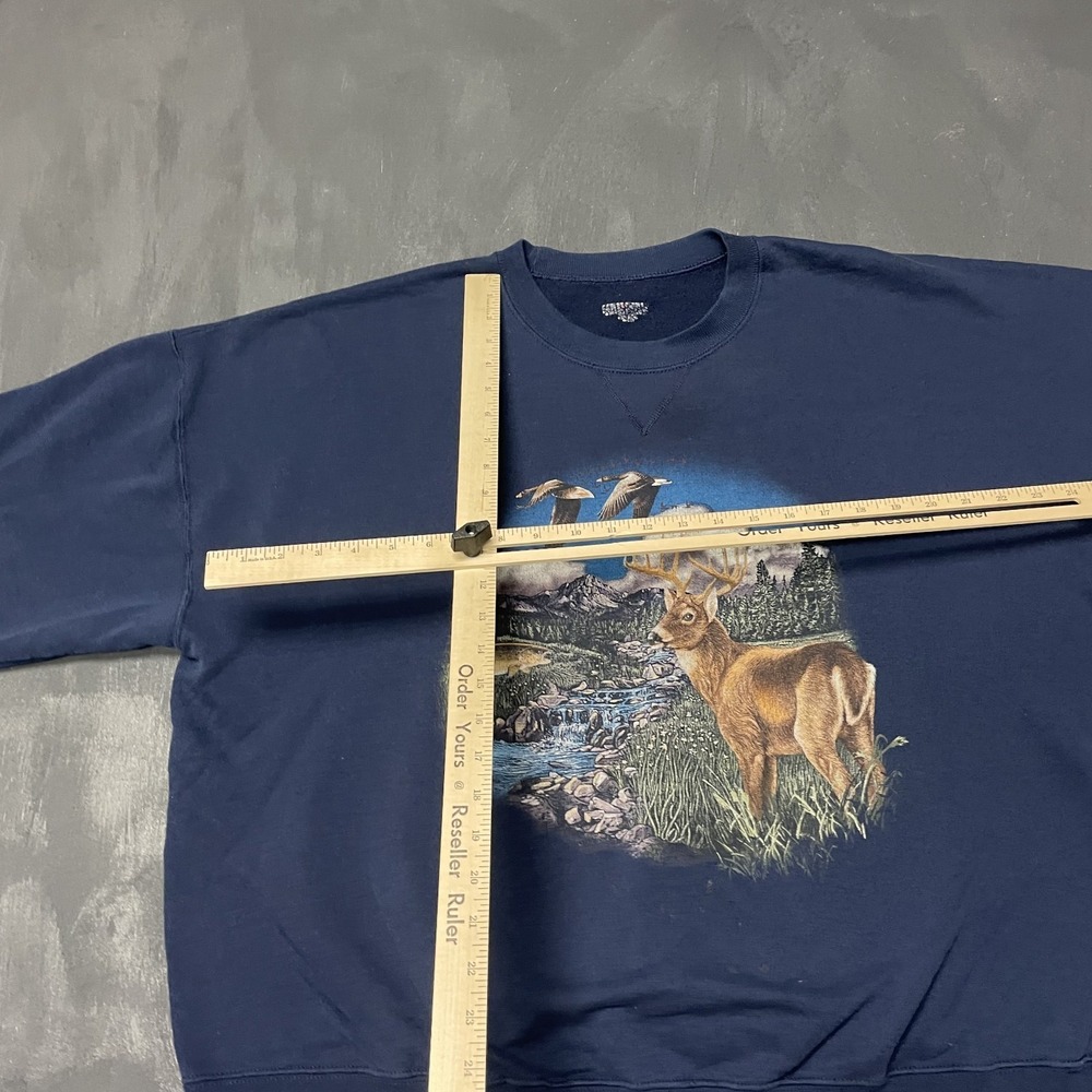 Vintage Deer Valley sweatshirt mens XXL Blue 2000s y2k geese - Picture 7 of 10